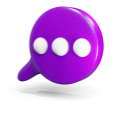 Purple speech balloon chat icon