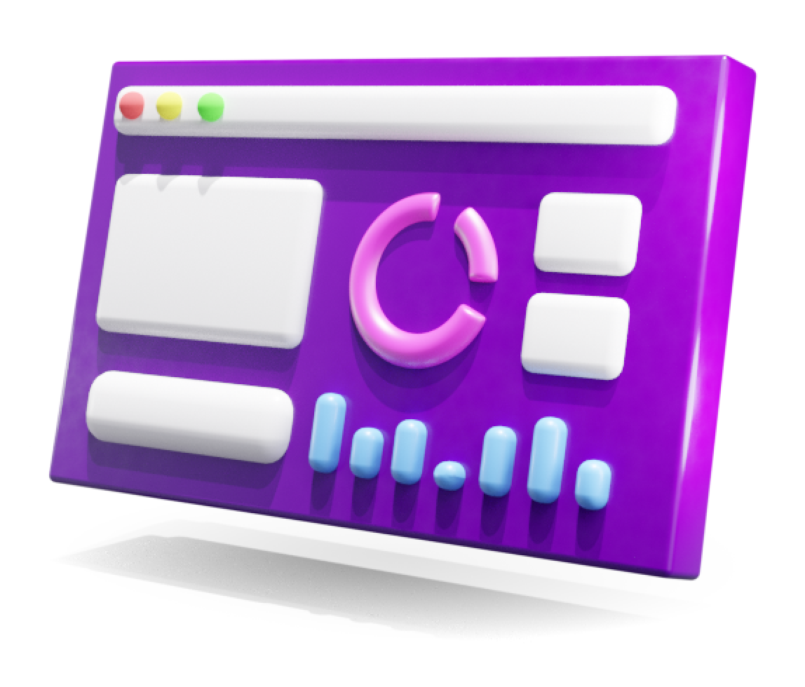 Purple dashboard icon represented as a browser window