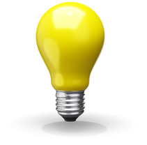 Yellow math study tips lightbulb