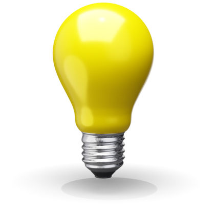 Yellow math study tips lightbulb