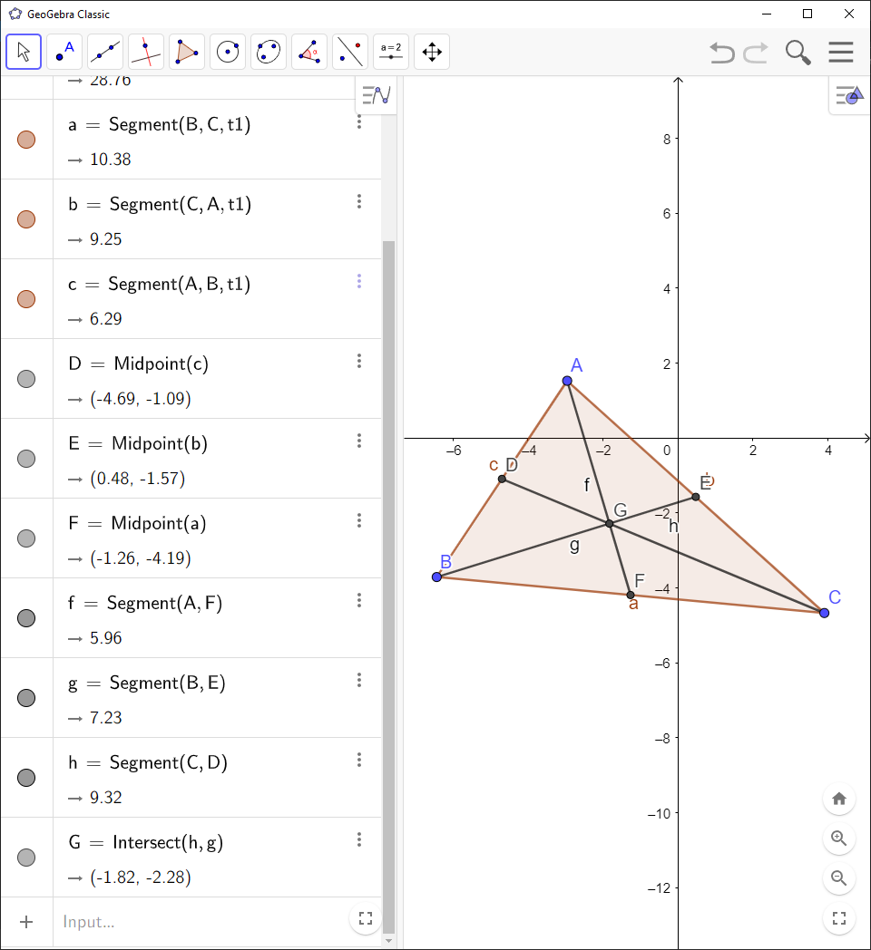 How To Find Centroid And Medians With Geogebra House Of Math 7078