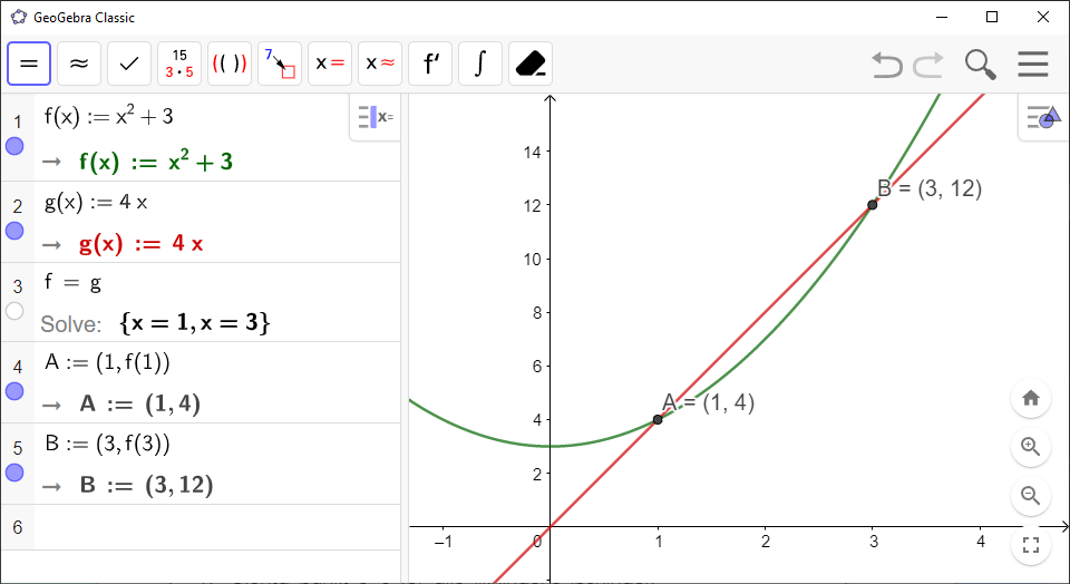How to Find Intersection Between Graphs in GeoGebra | House of Math