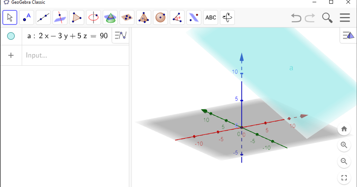 How to make lines and planes in geogebra