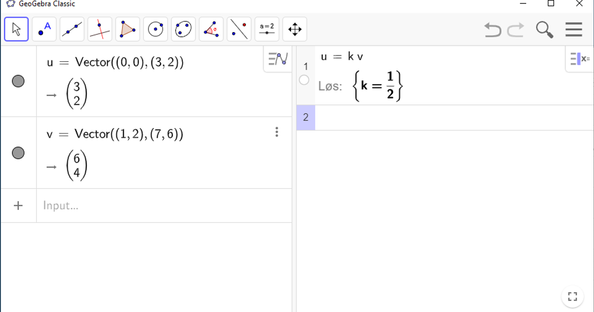 how-to-check-if-two-vectors-are-parallel-using-geogebra