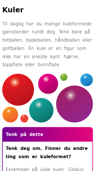 Kule | Gratis oppslagsverk i matte | Lettforståelig