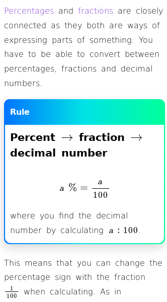 Article on How to Convert Percentages to Fractions and Decimal Numbers