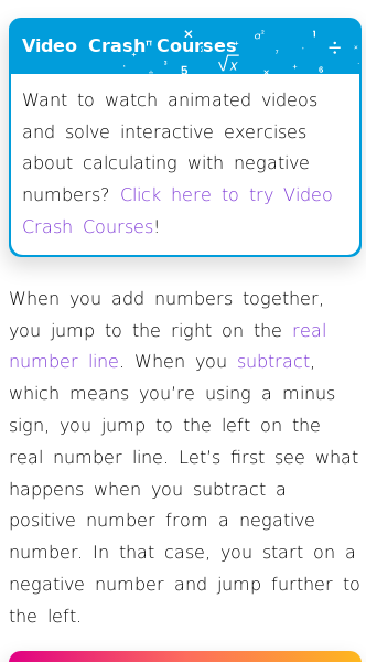 Article on How to Calculate with Negative Numbers