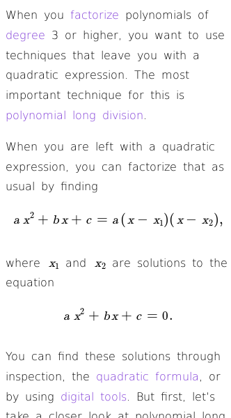 Article on How to Factorize Polynomials of Degree 3 and 4