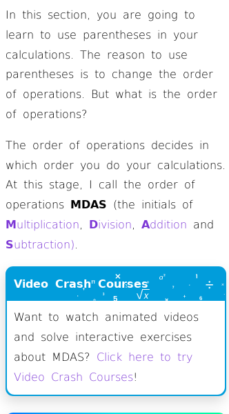 Article on Order of Operations (MDAS)
