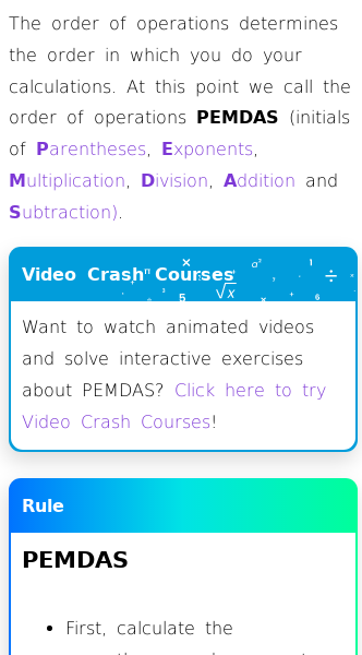 Article on Order of Operations (PEMDAS)