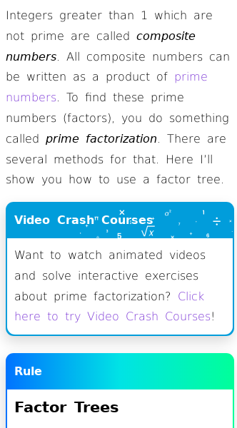 Article on Prime Factorization Using a Factor Tree
