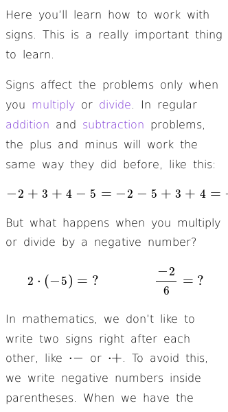 Article on Signs in Math (Positive or Negative)