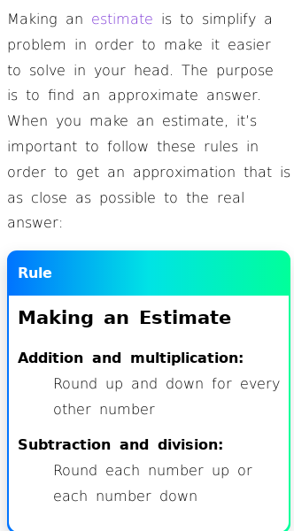 Article on How to Make Estimates (Mental Math)