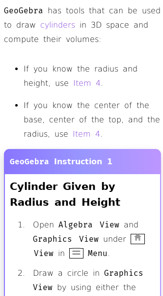 Article on How to Draw Cylinders in GeoGebra