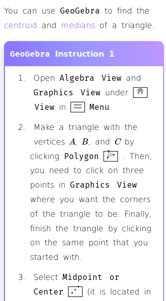 Article on How to Find Centroid and Medians with GeoGebra