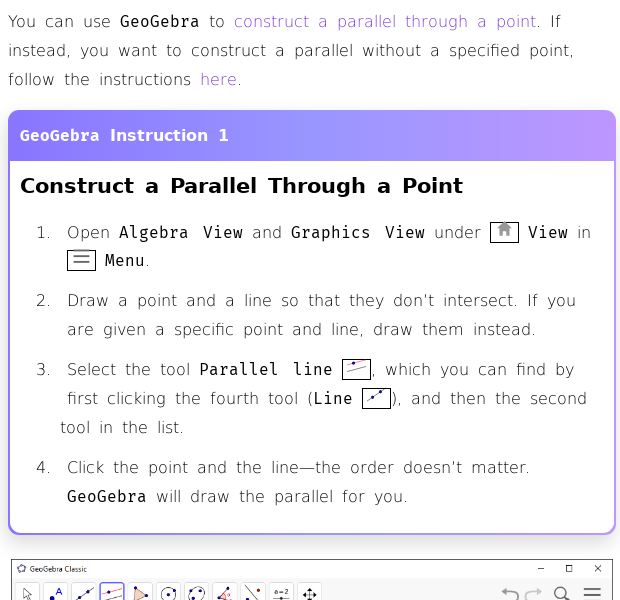 Constructing lines in geogebra free guide house of math
