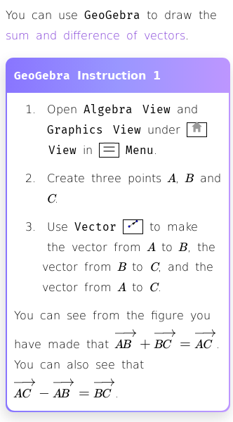 Article on How to Graph Vector Sums and Differences in GeoGebra