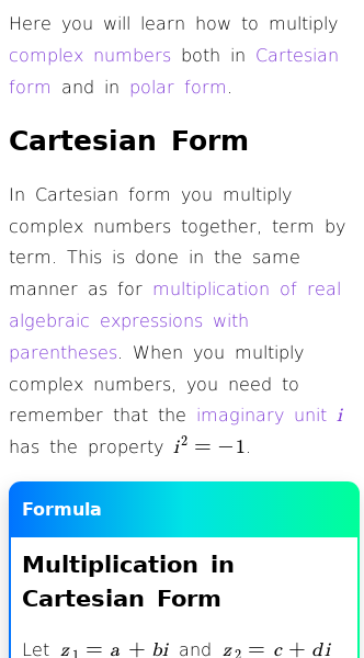 Article on How to Multiply Complex Numbers