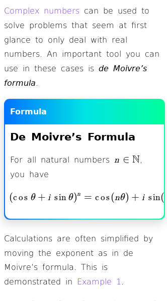 Article on What Is de Moivre's Formula and How Do You Use It?