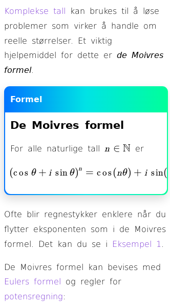 Oppslag om Hva er de Moivres formel og hvordan bruker du den?
