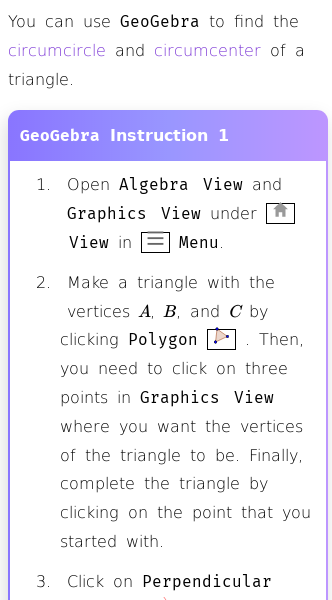 Article on How to Find Circumcircle and Circumcenter with GeoGebra