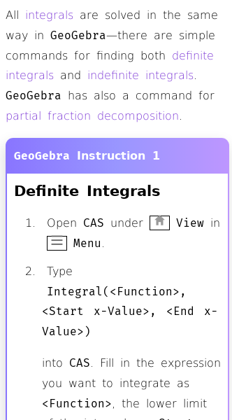 Article on How to Use Integral in GeoGebra