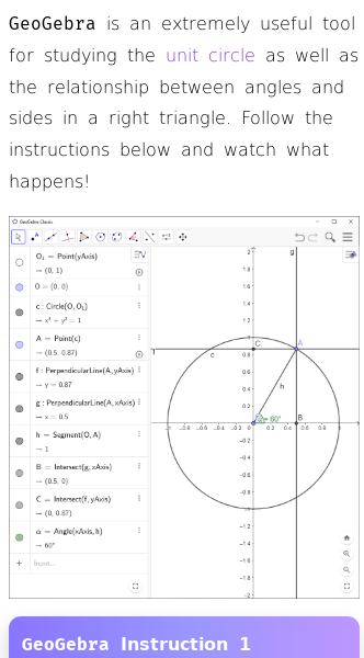 Article on How to Make a Unit Circle in GeoGebra