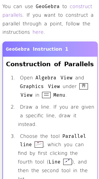 Article on Constructing Parallels in GeoGebra