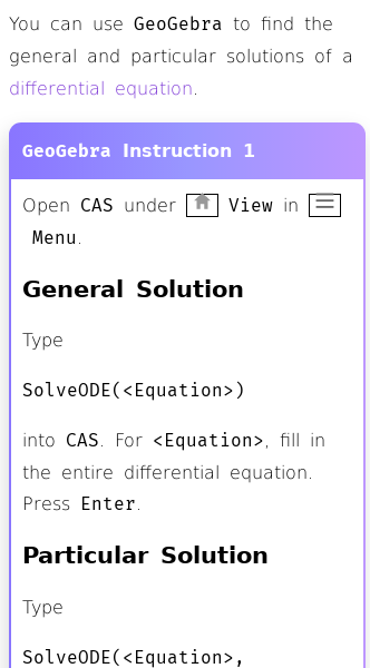 Article on How to Write and Solve a Differential Equation in GeoGebra