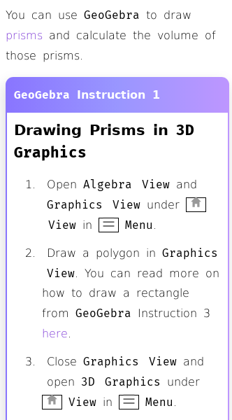 Article on How to Draw Prisms in GeoGebra
