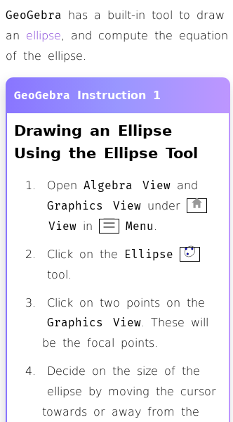 Article on How to Graph an Ellipse in GeoGebra