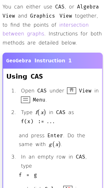 Article on How to Find Intersection Between Graphs in GeoGebra