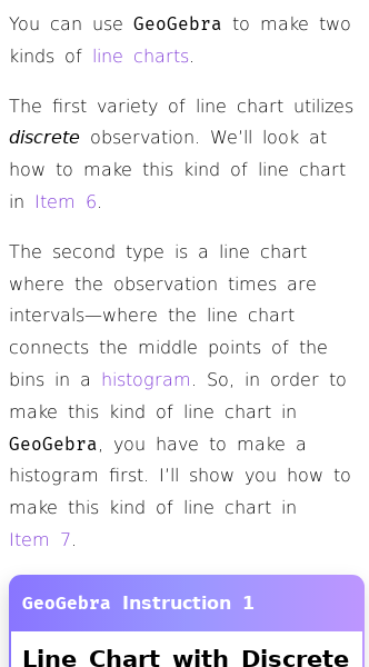 Article on How to Make a Line Chart with GeoGebra