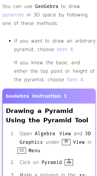 Article on How to Make Pyramids in GeoGebra
