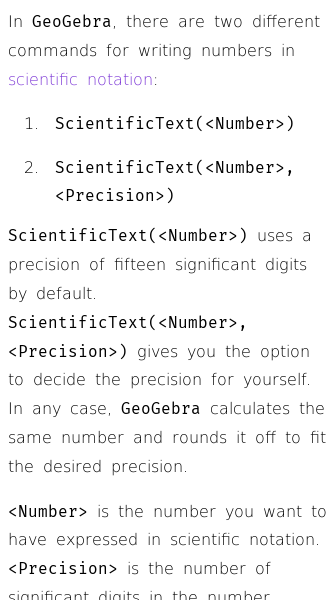 Article on Find the Scientific Notation or Significant Digits of a Number Using GeoGebra