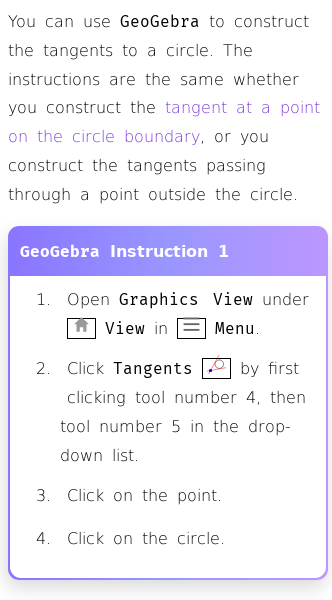 Article on Constructing the Tangents to a Circle in GeoGebra