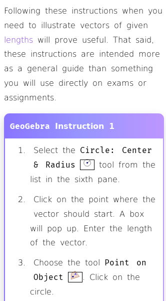 Article on How to Graph a Vector of Given Length in GeoGebra