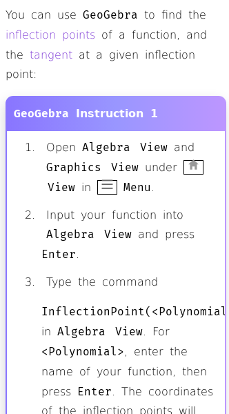Article on How to Find Inflection Points in GeoGebra