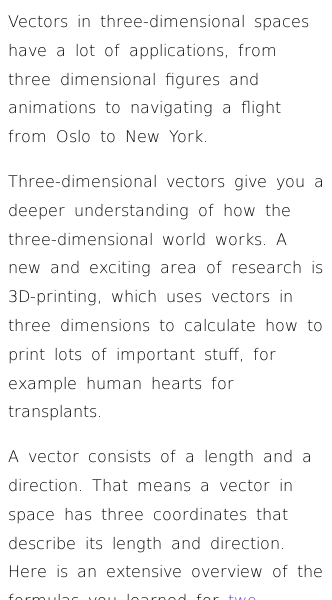 Article on Vectors in Three-dimensional Spaces