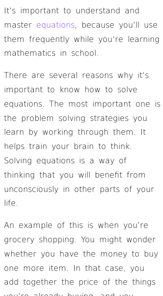 Article on Why You Need Equations