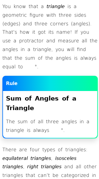 Article on What Is the Sum of Angles of a Triangle?