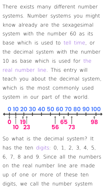 Article on The Decimal System and the Numbers up to 100