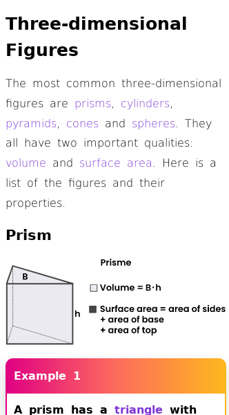 Article on Volume and Surface Area of Three-dimensional Figures