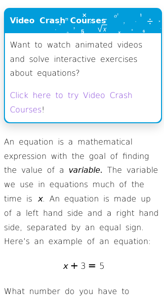 Article on What Is an Equation?