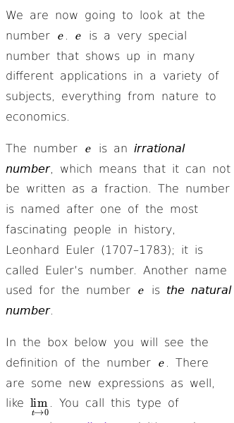 Article on What Is Euler's Number e?