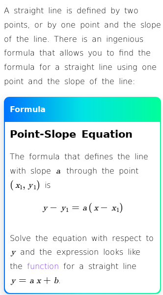 Article on What Is the Point-Slope Equation?