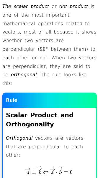 Article on How to Find the Scalar Product of Two Vectors (3D)