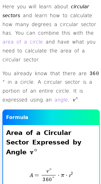 Article on What Is the Area of a Circular Sector?