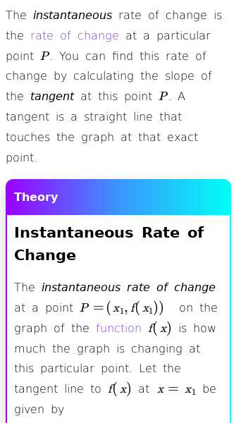 Article on How to Interpret and Find Instantaneous Rate of Change in Math
