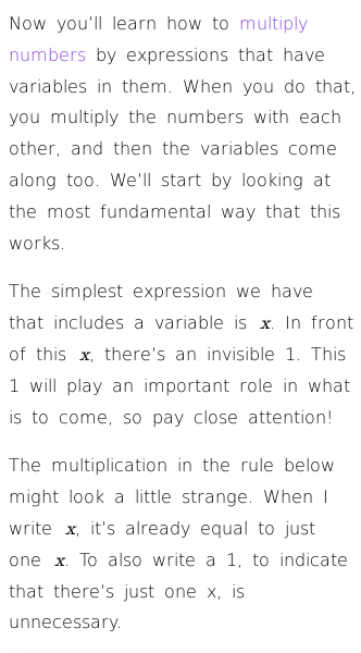Article on How to Multiply Numbers with Variables